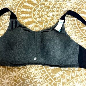 Livi Active Size 44DDD Gray Max Support Wicking Underwire High Impact SportsBra